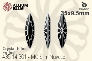 PRECIOSA Slim Navette MXM 35x9.5 crystal DF Hon