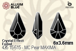 PRECIOSA Pear MXM 6x3.6 crystal DF AB