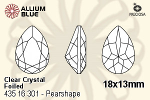 PRECIOSA Baroque Pear MXM 18x13 crystal DF