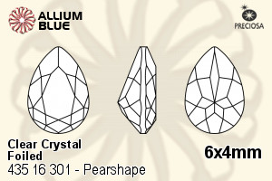 PRECIOSA Baroque Pear MXM 6x4 crystal DF