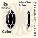 Preciosa プレシオサ MC マシーンカットNavette Flat-Back Hot-Fix Stone (438 14 110) 8x4mm - カラー