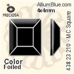 Preciosa プレシオサ MC マシーンカットSquare ラインストーン (438 23 210) 4x4mm - カラー（コーティング） 裏面にホイル無し