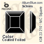 Preciosa プレシオサ MC マシーンカットSquare ラインストーン (438 23 210) 3x3mm - カラー（コーティング） 裏面Dura™フォイル