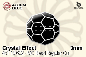 PRECIOSA Round Bead,Simp. 3 mm crystal Hon