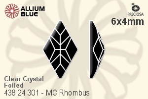PRECIOSA Rhombus MXM FB 6x4 crystal DF