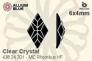 PRECIOSA Rhombus MXM FB 6x4 crystal HF