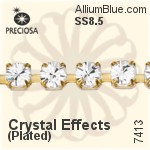 Preciosa Round Maxima 2-Rows Cupchain (7413 7172), Unplated Raw Brass, With Stones in PP18 - Colours