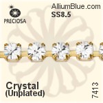 Preciosa Round Maxima 3-Rows Cupchain (7413 7173), Unplated Raw Brass, With Stones in PP18 - Clear Crystal