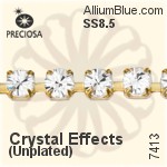 Preciosa Round Maxima 3-Rows Cupchain (7413 7173), Unplated Raw Brass, With Stones in PP18 - Crystal Effects