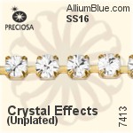 Preciosa Round Maxima Cupchain (7413 0047), Unplated Raw Brass, With Stones in SS16 - Crystal Effects