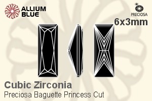プレシオサ Baguette Princess (BPC) 6x3mm - キュービックジルコニア