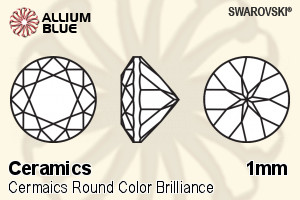 SWAROVSKI GEMS Swarovski Ceramics Round Colored Brilliance Black 1.00MM normal +/- FQ 1.000