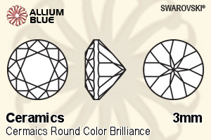 SWAROVSKI GEMS Swarovski Ceramics Round Colored Brilliance Black 3.00MM normal +/- FQ 0.200
