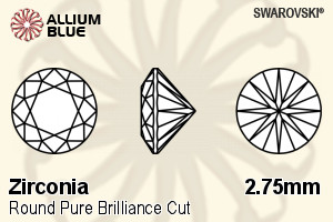 SWAROVSKI GEMS Cubic Zirconia Round Pure Brilliance Fancy Yellow 2.75MM normal +/- FQ 0.200