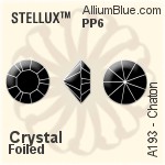 STELLUX™ チャトン (A193) PP6 - クリスタル 裏面ゴールドフォイル