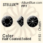 STELLUX™ チャトン (A193) PP7 - カラー（ハーフ　コーティング） 裏面ゴールドフォイル