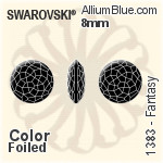 スワロフスキー Fantasy (1383) 8mm - カラー 裏面プラチナフォイル