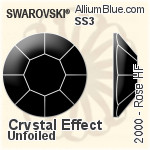 スワロフスキー Rose ラインストーン ホットフィックス (2000) SS3 - クリスタル 裏面シルバーフォイル