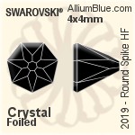 スワロフスキー ラウンド Spike ラインストーン ホットフィックス (2019) 4x4mm - クリスタル 裏面アルミニウムフォイル