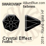 スワロフスキー ラウンド Spike ラインストーン ホットフィックス (2019) 5x5mm - クリスタル エフェクト 裏面アルミニウムフォイル