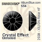 スワロフスキー XILION Rose ラインストーン ホットフィックス (2038) SS6 - クリスタル 裏面シルバーフォイル