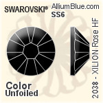 スワロフスキー XILION Rose ラインストーン ホットフィックス (2038) SS6 - クリスタル エフェクト 裏面シルバーフォイル