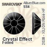 スワロフスキー XILION Rose ラインストーン ホットフィックス (2038) SS16 - カラー 裏面シルバーフォイル