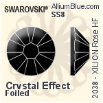 スワロフスキー Concise ラインストーン ホットフィックス (2034) SS10 - クリスタル エフェクト 裏面シルバーフォイル
