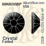 スワロフスキー XILION Rose ラインストーン ホットフィックス (2038) SS6 - カラー（ハーフ　コーティング） 裏面シルバーフォイル