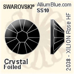 スワロフスキー XILION Rose ラインストーン ホットフィックス (2038) SS10 - カラー（ハーフ　コーティング） 裏面シルバーフォイル