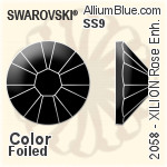 スワロフスキー XIRIUS ラインストーン (2088) SS12 - カラー（ハーフ　コーティング） 裏面プラチナフォイル