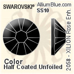 スワロフスキー XILION Rose Enhanced ラインストーン (2058) SS10 - カラー 裏面プラチナフォイル