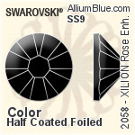 スワロフスキー XIRIUS ラインストーン (2088) SS12 - カラー（ハーフ　コーティング） 裏面プラチナフォイル