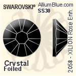 スワロフスキー XILION Rose Enhanced ラインストーン (2058) SS16 - カラー（ハーフ　コーティング） 裏面プラチナフォイル