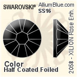 スワロフスキー XILION Rose Enhanced ラインストーン (2058) SS16 - カラー（ハーフ　コーティング） 裏面プラチナフォイル