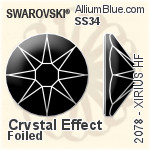スワロフスキー XIRIUS ラインストーン ホットフィックス (2078) SS34 - カラー（ハーフ　コーティング） 裏面シルバーフォイル
