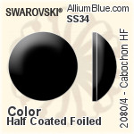 スワロフスキー カボション ラインストーン ホットフィックス (2080/4) SS16 - カラー 裏面アルミニウムフォイル