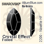 スワロフスキー Navette ラインストーン ホットフィックス (2200) 4x2mm - カラー 裏面アルミニウムフォイル