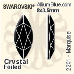 スワロフスキー Emerald カット ラインストーン (2602) 8x5.5mm - クリスタル エフェクト 裏面プラチナフォイル