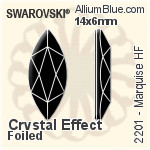 スワロフスキー Marquise ラインストーン ホットフィックス (2201) 8x3.5mm - クリスタル 裏面アルミニウムフォイル