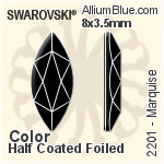 スワロフスキー XILION Rose Enhanced ラインストーン (2058) SS16 - カラー 裏面プラチナフォイル