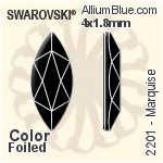 スワロフスキー Marquise ラインストーン (2201) 4x1.8mm - カラー 裏面プラチナフォイル