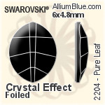 スワロフスキー Pure Leaf ラインストーン (2204) 10x8mm - カラー 裏面プラチナフォイル