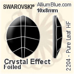 スワロフスキー Pure Leaf ラインストーン ホットフィックス (2204) 10x8mm - カラー 裏面アルミニウムフォイル