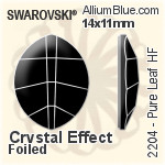 スワロフスキー Pure Leaf ラインストーン ホットフィックス (2204) 10x8mm - クリスタル エフェクト 裏面アルミニウムフォイル