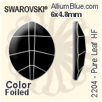 スワロフスキー Pure Leaf ラインストーン ホットフィックス (2204) 6x4.8mm - カラー 裏面アルミニウムフォイル