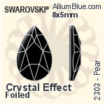 スワロフスキー Diamond Shape ラインストーン ホットフィックス (2773) 5x3mm - クリスタル 裏面アルミニウムフォイル