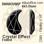 スワロフスキー Paisley X ラインストーン ホットフィックス (2364) 10x6mm - カラー 裏面アルミニウムフォイル