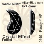 スワロフスキー Paisley Y ラインストーン ホットフィックス (2365) 6x3.7mm - カラー 裏面アルミニウムフォイル