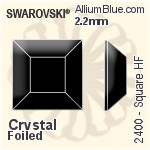 スワロフスキー Diamond Shape ラインストーン ホットフィックス (2773) 9.9x5.9mm - クリスタル 裏面アルミニウムフォイル